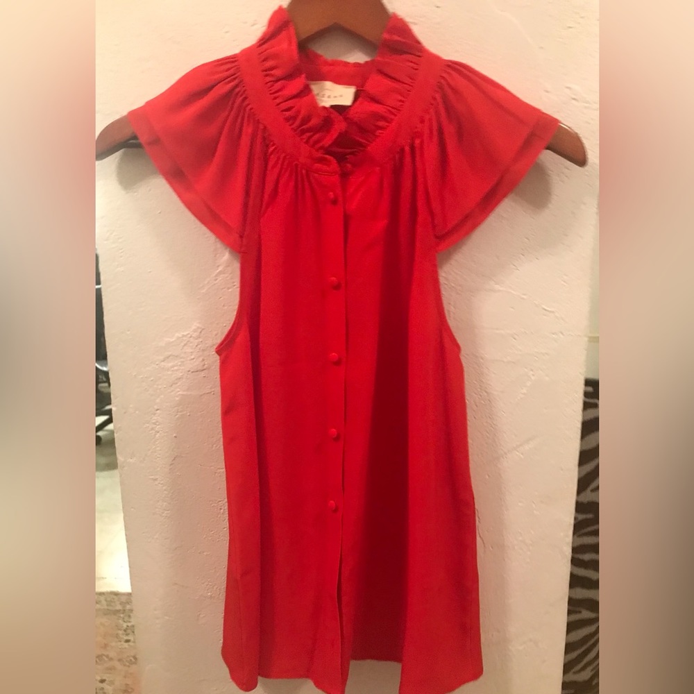 Sezane red silk blouse EU36 EUC